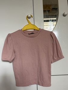 Pink Puff Sleeve Top