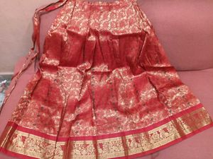 1-TimeUsedGirls Red&amp;White LehengaCholi-PattuPavada
