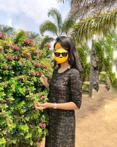 Black Kurta &amp; Red Sharara Set