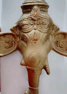 Metal Ganpti Face Show Piece