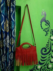 Red Fringe Handbag