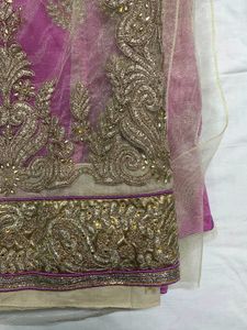 Two Colours Net Saree With Blouse