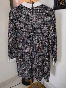 Chic Tweed Dress with Bow Detail