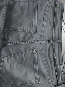 Exported leather coating Biker look Jeans