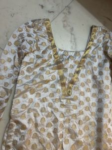 Elegant White &amp; Gold Suit Unused