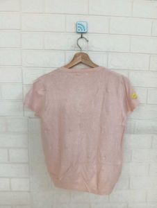 Hot Pink Lips Embellished Top