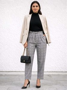 ✨ Forever 21 Grey Checkered High-Waist Pants ✨