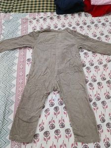 Beige Long Sleeve Jumpsuit