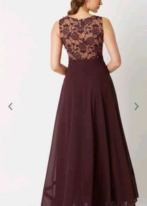 Miss Chase Women Beige&amp;Wine Sleevless Maxi Dress