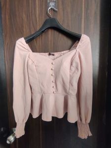 Shein Brand Elegant Peplum Long Sleeve Top