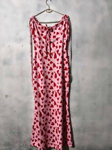 Heart Print Mini Dress Size : M