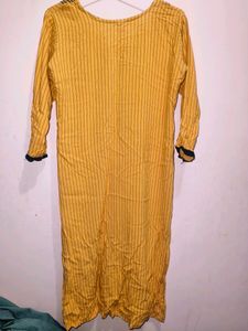 Embroidered Yellow Kurti