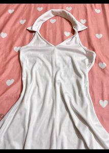 White Halter Mini Dress