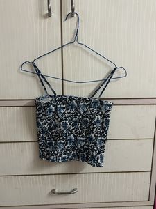 Stretchable Ocean Blue Crop Top