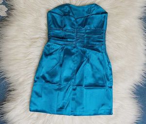 Teal Satin Cocktail Dress