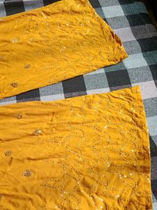 Embroidered Yellow Palazzo Pants