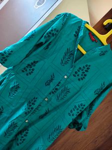 Green Printed Kurta Dress