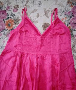 Sleeveless Pink Cotton Dress