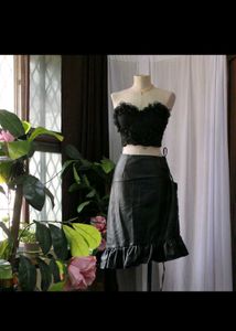 Black Floral Corset Top