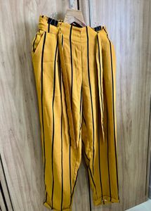 Mustard Striped Pants- Size Small