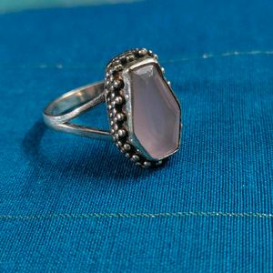 Rose quartz Coffin Ring