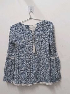Floral Tassel Top