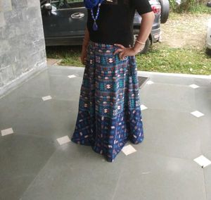 Wrap Around Cotton Printed Skirt