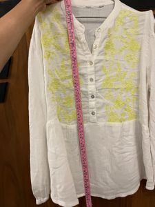 Embroidered White Tunic Top