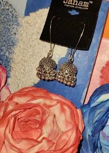 Janam Silver Toned Fashion Jhumkas Earrings