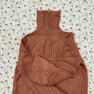 Terracotta Cabel Knit Bell Sleeve Sweater