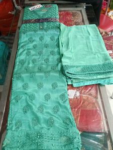Teal Embroidered Salwar Kameez Suit
