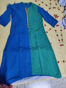 Avaasa kurta, L Size Beautiful Blue Green Shade