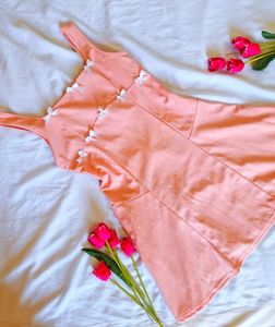 Y2k Cottagecore Peach Dress