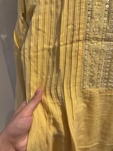 Biba Yellow Embroidered Kurti