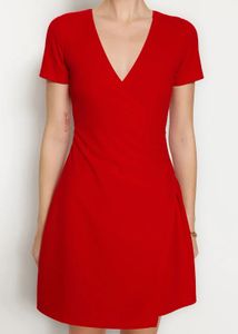 Chic Red Wrap Dress