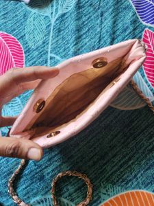 Pink Quilted Crossbody Bag