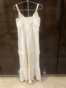 White Lace Trim Sundress