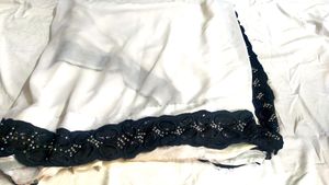 Georgous White Saree | Black Border