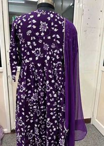 Purple Floral Print Fabric