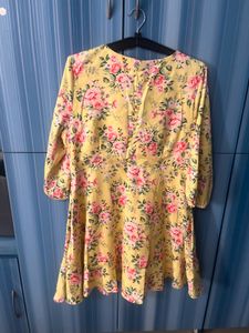 Honey Floral Yellow Wrap Dress-XXL