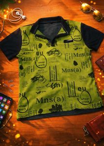 Stylish Green Printed Polo T-Shirt | Trendy Casual