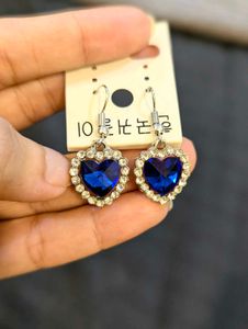 Blue Heart Earrings