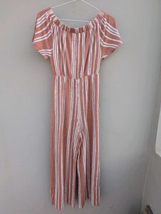 Striped Off-Shoulder Jumpsuit