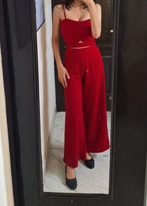 RED CO-ORD SET. RARELY WORN.