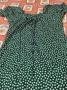 Green Ditsy Print Dress