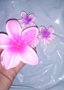 Colorful Flower Hair Clip Set (1big 2small)