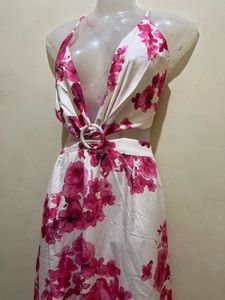 Shein Branded Pinterest Floral Cutout GoaMaxi Dres