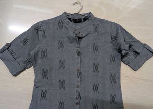 Gray Printed Tunic Top