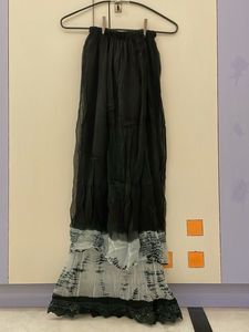 locally stitched black crinked chiffon skirt