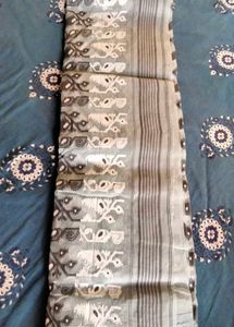 Tant Jamdani Golden Zari Anchal &amp; Body
